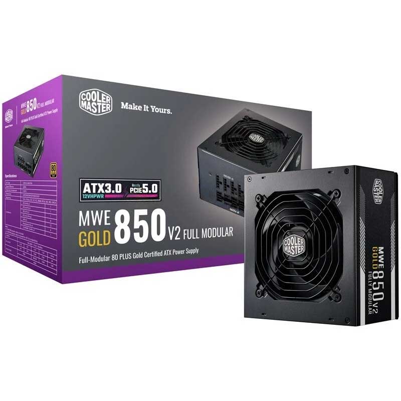 Cooler Master MWE Gold 850-V2 Power Supply | 80 Plus Gold 850W Fully Modular